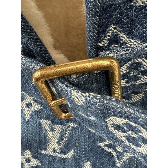 Louis Vuitton × NIGO LV Cozy Line Monogram Blue Denim Mouton Boots Men's US 8 - Picture 6 of 9